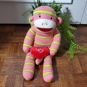 VINTAGE DAN DEE RED LIPS SOCK MONKEY STUFFY- Limited Edition